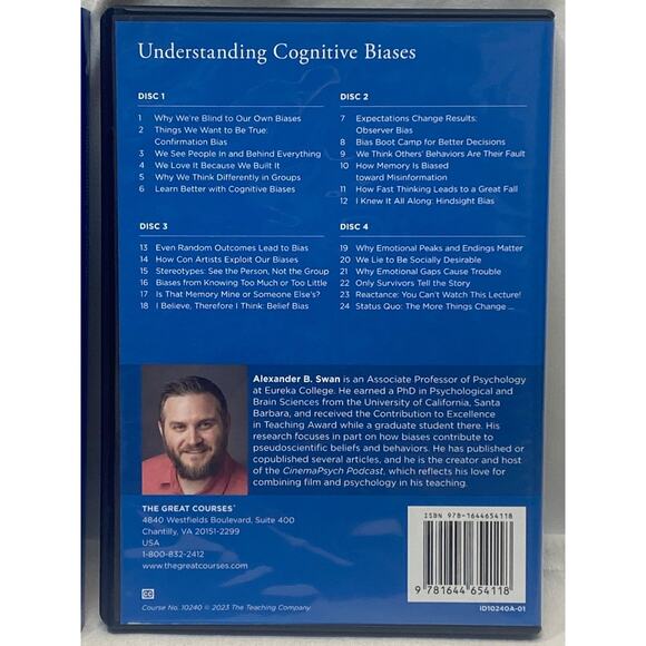 The Great Courses Understanding Cognitive Biases DVDs & Book - Picture 3 of 3